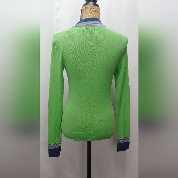 Trina Turk Lightweight Button Down V-Neck Cardigan Sz Missing 17" PTP Small - Picture 4 of 14